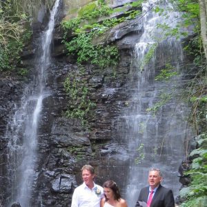 The ceremony at Waterfall Cathedral