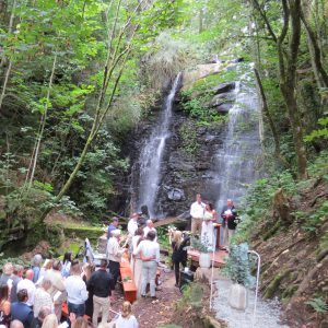 At the Waterfall Cathedral for the ceremony