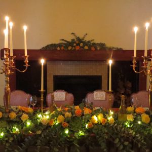 The main table - in front of the fireplace