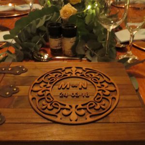 Hand-crafted wooden wedding guest book