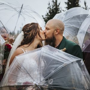 wedding fun in the rain