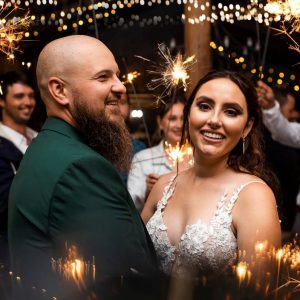 first dance with giant sparklers